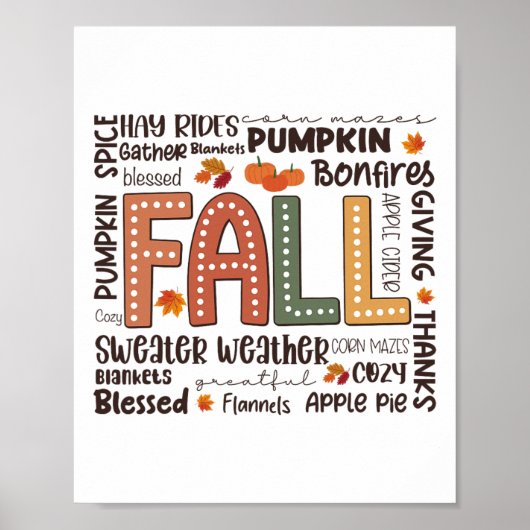 Fall Flannels Pumpkin Saison Herbst Gefechte Herbs Poster (Vorne)