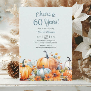 Fall Floral 60. Geburtstag Cheers bis 60 Jahre Einladung