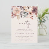 Fall Floral 90. Geburtstag Einladung (Stehend Vorderseite)