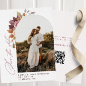 Fall Floral Arch Foto QR Code Hochzeit Save The Date