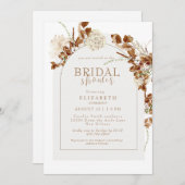 Fall Floral Arch Neutrales Brautparty Einladung (Vorne/Hinten)