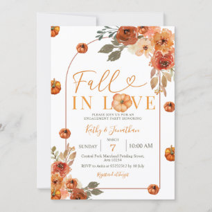 Fall Floral Arch Pumpkin Engagement Party Einladung