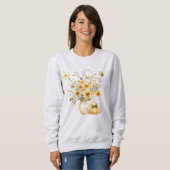 Fall Floral Arrangement, Pumpkin, Bumble Bees Sweatshirt (Vorne ganz)