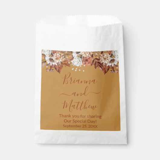 Fall Floral auf Gold Gevor Bag Geschenktütchen (Vorderseite)