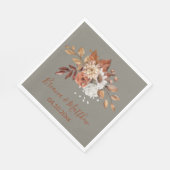 Fall Floral auf Gray Wedding Napkins Serviette (Ecke)