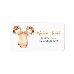 Fall Floral Baby Clothes Babydusche Adresse Adressaufkleber