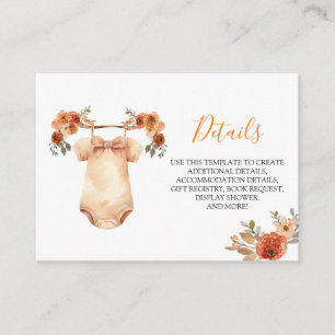 Fall Floral Baby Clothes Babydusche Details Begleitkarte
