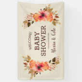Fall Floral Baby Dusche Hintergrund Banner (Vertikal)