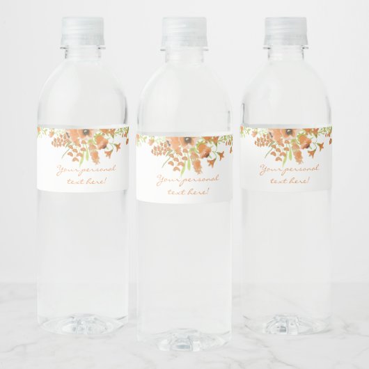 Fall Floral Baby Dusche Wasser Flasche Etikett (Flaschen)