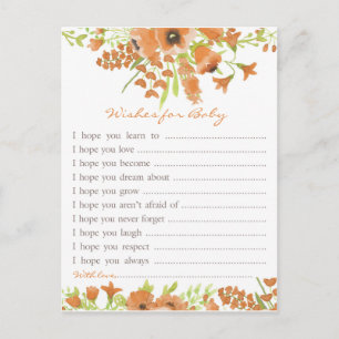 Fall Floral Baby Dusche Wünsche für Baby Einladungspostkarte
