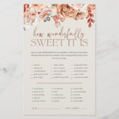 Fall Floral Baby Shooter Candy Guessing Game Sheet Flyer (Vorne)
