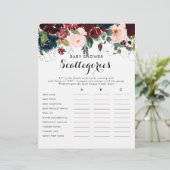 Fall Floral Baby Shooting Scattegories Spiel (Stehend Vorderseite)
