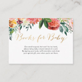 Fall Floral Baby Shower Books für Babykarten Begleitkarte