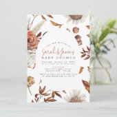 Fall Floral baby shower Einladung (Stehend Vorderseite)