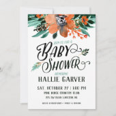 Fall Floral Baby Shower Einladung (Vorderseite)