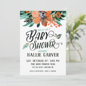 Fall Floral Baby Shower Einladung (Stehend Vorderseite)