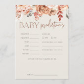 Fall Floral Baby Shower Predictions Spielkarte Einladung (Vorderseite)