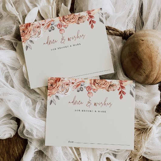 Fall Floral Baby Shower Ratschläge & Wünsche Karte