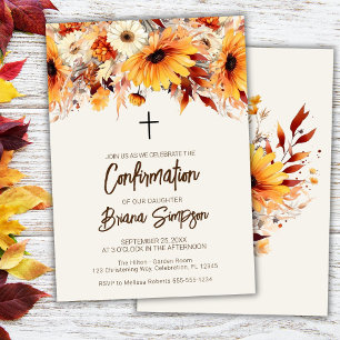 Fall Floral Beige Bestätigung Einladung