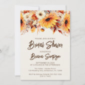 Fall Floral Beige Brautparty Einladung (Vorderseite)