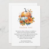 Fall Floral Bereavement Beerdigung Danke (Vorne/Hinten)