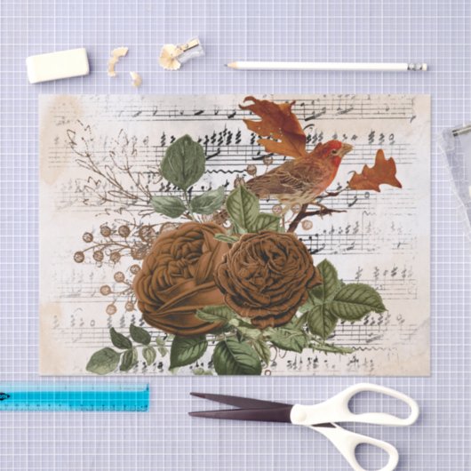 Fall Floral Bird Seidenpapier (Handwerk)
