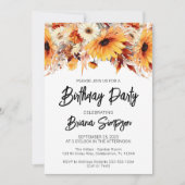 Fall Floral Birthday Party Einladung (Vorderseite)
