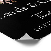 Fall Floral Black Wedding Cards & Gifts Zeichen Poster (Ecke)