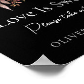 Fall Floral Black Wedding Liebe ist süßes Zeichen Poster (Ecke)