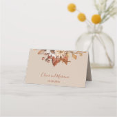 Fall Floral Blume Beige Hochzeitsstimmung Platzkar Platzkarte (Rückseite)