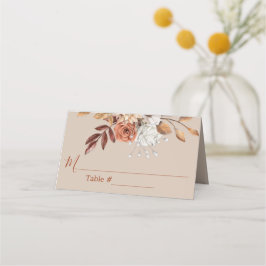 Fall Floral Blume Beige Hochzeitsstimmung Platzkar Platzkarte