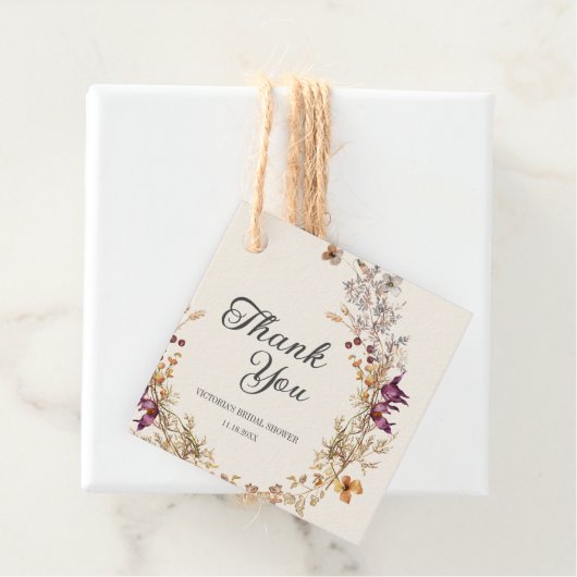 Fall Floral Boho Brautparty Geschenkanhänger (Beispiel)