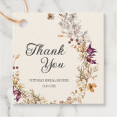 Fall Floral Boho Brautparty Geschenkanhänger (Vorderseite)