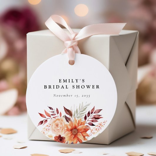 Fall Floral Boho Brautparty Geschenkanhänger