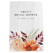 Fall Floral Boho Brautparty Mittlere Geschenktüte (Rückseite)