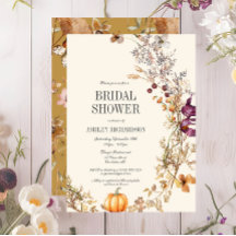 Fall Floral Boho Bridal Dusche Einladung