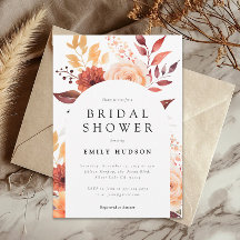 Fall Floral Boho Bridal Dusche Einladung