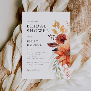 Fall Floral Boho Bridal Dusche Einladung