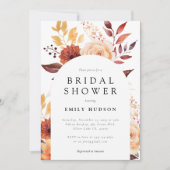 Fall Floral Boho Bridal Dusche Einladung (Vorderseite)