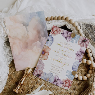 Fall Floral Boho Elegant Wedding Einladung