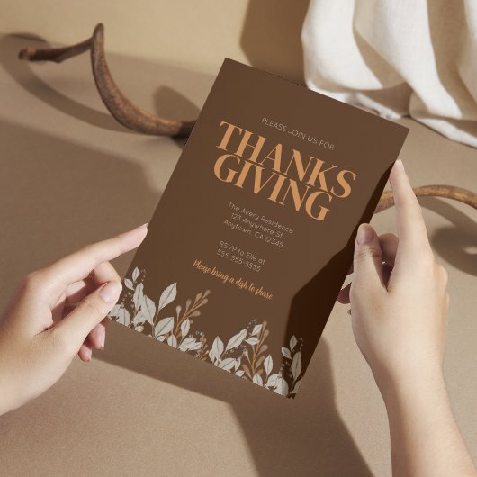 Fall Floral Boho Erntedank Einladung