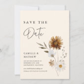 Fall Floral Boho Foto Save the Date Karte (Vorderseite)