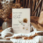 Fall Floral Boho Foto Save the Date Karte