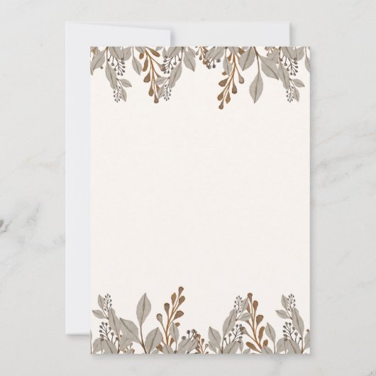 Fall Floral Boho Friendsgiving Einladung (Rückseite)