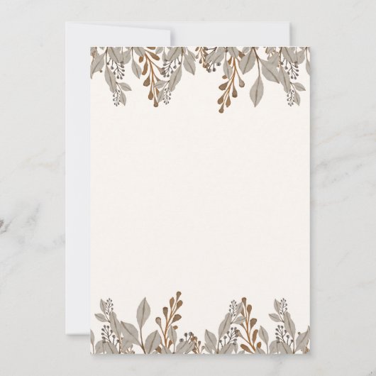 Fall Floral Boho Friendsgiving Einladung (Rückseite)