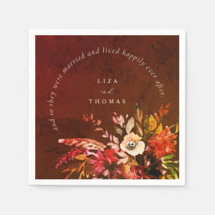 Fall Floral Boho Rustikal glücklich je nach Hochze Serviette