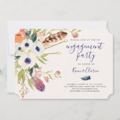 Fall Floral Boho Verlobung Einladung (Vorderseite)