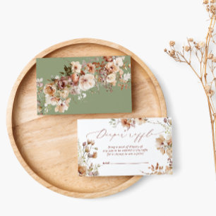 Fall Floral Boho Wasserfarben Windeln Raffel Begleitkarte