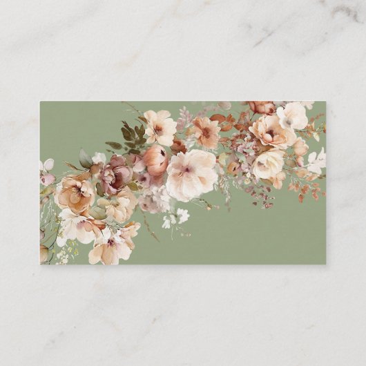 Fall Floral Boho Wasserfarben Windeln Raffel Begleitkarte (Rückseite)