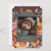 Fall Floral Border November Geburtsankündigung Einladung (Vorderseite)